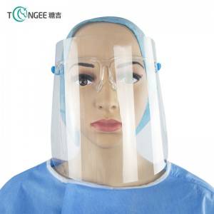 Tongee protective face shield visor anti fog safety clear transparent face shield with glasses holder