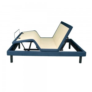 Modern adjustable split king bed frame with massage and LED under light—BS201