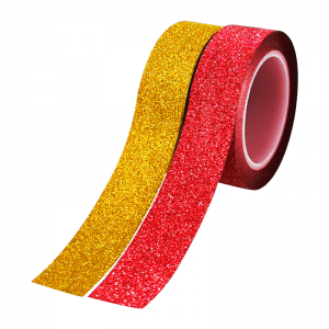 Custom design color paper printed diy glitter shiny washi tape
