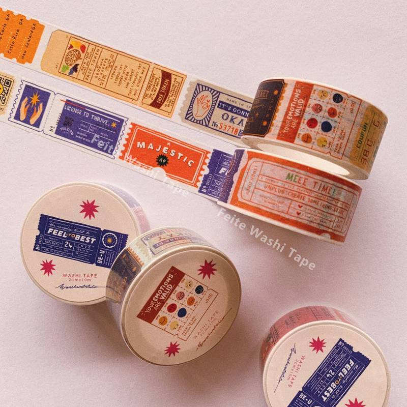 Printed paper masking foil washi tapes set for DIY decoration custom washi tape (2)
