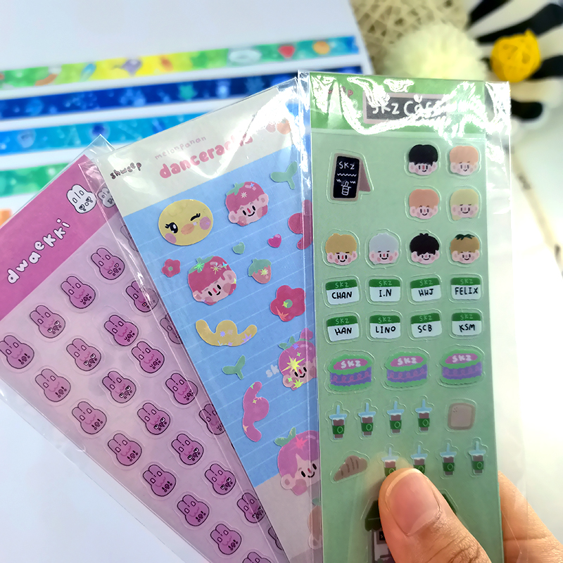 China Kawaii Adhesive Kiss Cut Sticker Sheets set,Printing Custom Design  Personalized Vinyl Sticker Sheet factory and suppliers