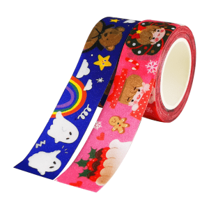Custom 15mm wide glitter washi tape craft tape printing supplier ,adhesive tape for decoration and gift