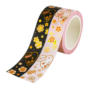 2019 New Style Pet Washi Tape - Gold Foil Washi Tape – Floral Rabbit – Feite