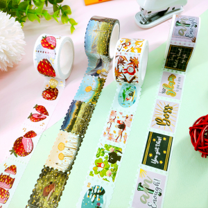 New design stationery Japanese paper custom printed post stamp foil washi masking tape