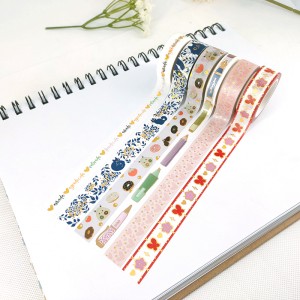 Custom printed colorful design washi tape set custom printed supplier