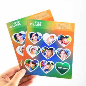 Custom Printing Waterproof Kpop Vinyl Sticker Sheet Kiss Cut For Planner