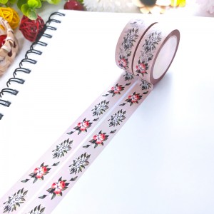 Custom design adhesive floral washi paper tape with low moq