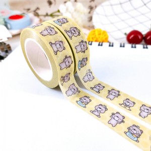 Factory price Custom Printed Cute Design Glitter Washi Tape Masking Paper Tape
