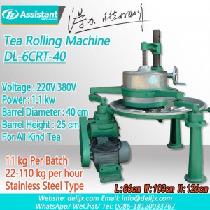 Machine de rouleau de thé noir de thé vert pour rouler la feuille de thé 6CRT-40