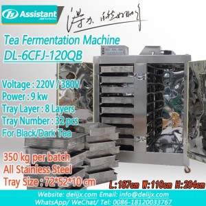 Gabinete de fermentación de té Equipo de oxidación de té negro 6CFJ-120