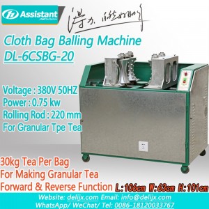 Mofuta oa Granular oa Oolong Tea Canvas Rolling Machine 6CSBG-20