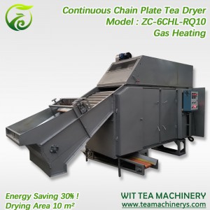 Plaque de chaîne de chauffage au gaz Machine de séchage de feuilles de thé noir ZC-6CHL-RQ10