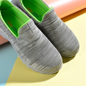 Zapatillas de deporte de punto con mosca para mujer Zapatos Casaul sin cordones