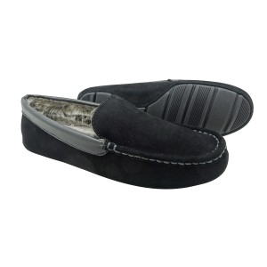 Mens Leather Moccasin Loafer Slippers