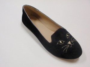 Girls’ Kids’ Cat Embroidery Flat Shoes