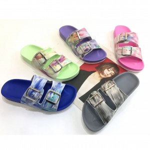 Bana & Basali' Glitter PU Double Buckle Slide Sandals