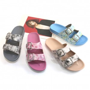 Yara&Ladies' Glitter PU Sau Biyu Buckle Slide Sandals