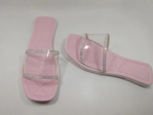 Damer Slide Sandaler Platta skor med fyrkantig tå