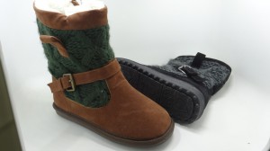 Dětské zimní boty Teplá kožešinová podšívka Protiskluzové sněhule s přezkou
