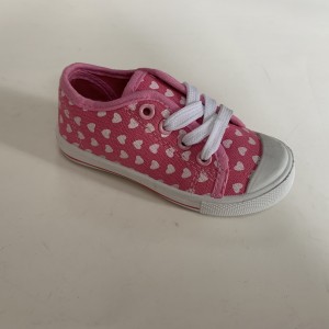 Лежерне ципеле на везице за малу децу са одштампаним љупким срцем