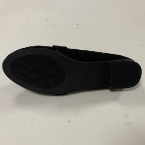 حذاء نسائي مسطح كلاسيكي أسود سهل الارتداء