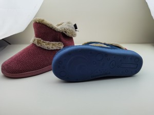 Chinelos femininos botas confortáveis ​​de tricô para inverno quente ao ar livre para uso interno