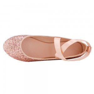 ʻO nā kaikamahine Glitter Ballet Flats Slip On Flats