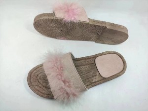 Женске сандале за девојчице Модни тобогани украшени крзном на горњем делу