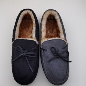 Men’s Cozy Moccasin Slippers with Memory Foam and Indoor/Outdoor Rubber Sole