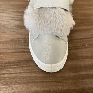 საბავშვო Fur slip on ფეხსაცმელი ჩვეულებრივი ფეხსაცმელი