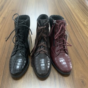 Jinan Kêm Faux Leather Ankle Booties Bi Side Zipper