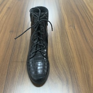 Jinan Kêm Faux Leather Ankle Booties Bi Side Zipper