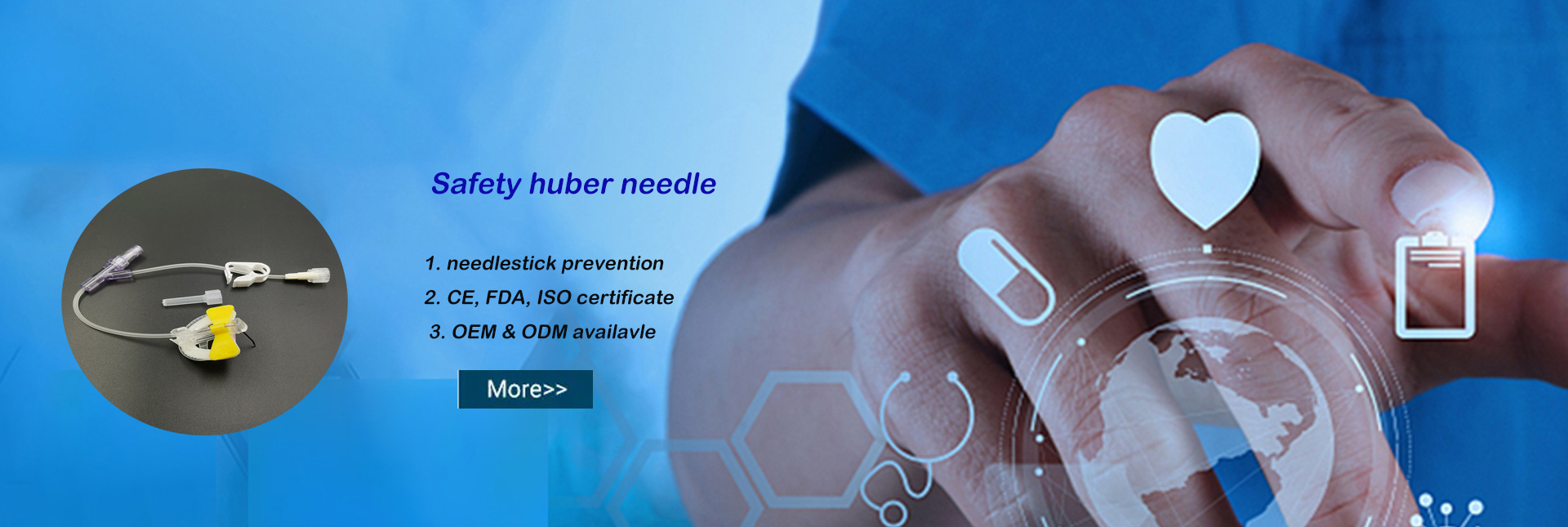 Safety huber needle