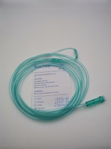ក្រុមហ៊ុនផលិតខ្សែបំពង់ O2/CO2 នៅប្រទេសចិន ប្រើតែមួយដង ប្រើចោលបាននូវ PVC Nasal Oxygen Cannula CE ISO