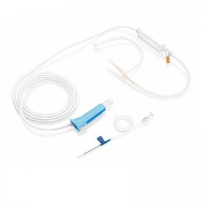 Tube Flow Regulator Burette IV Wing Spike Yokhala Ndi Luer Lock Medical Disposable Pediatric Infusion Set
