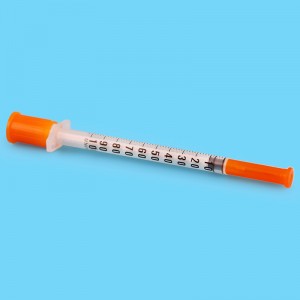 Аднаразовы высоўны інсулінавы шпрыц з іголкай CE FDA