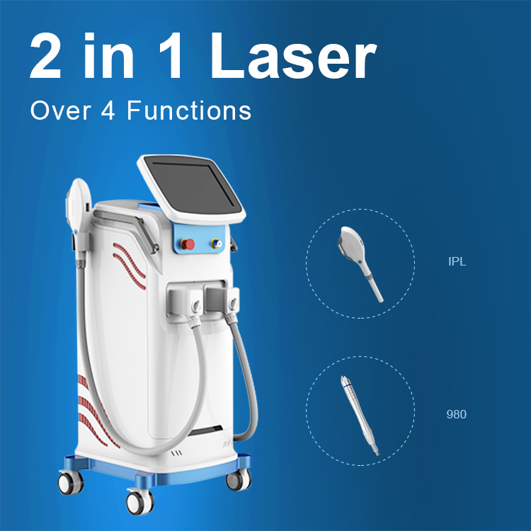 Depilazione IPL Ringiovanimento della pelle + Macchina laser 980 nm