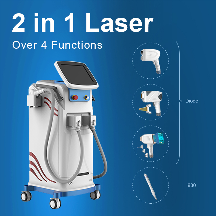 Laser cu diodă + Laser 980 nm Mașină laser multifuncțională 2 în 1