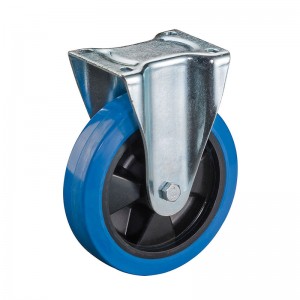 Wholesale Side Castors Factory –  Fixed Heavy Duty Blue Elastic Wheel Castor – Techin