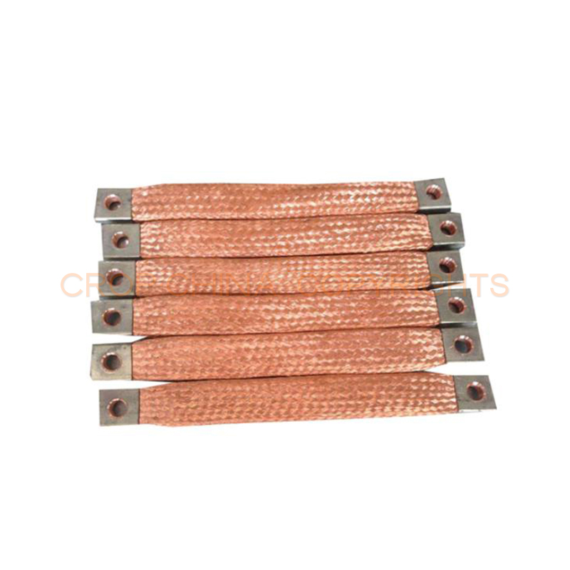Flat copper braided busbar shunt connector