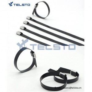 PVC Coated stainless Steel self-locking Cable Ties uri ng ball lock