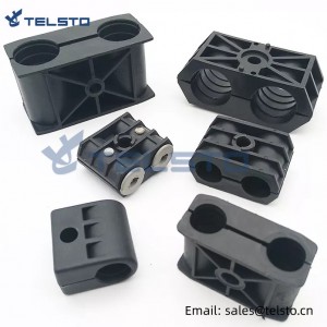 Telsto Cable Fixing Clip, Feeder Clamp Optical cable 2 5-7mm with rubber cable 14.0-17.0mm ជាមួយកៅស៊ូ