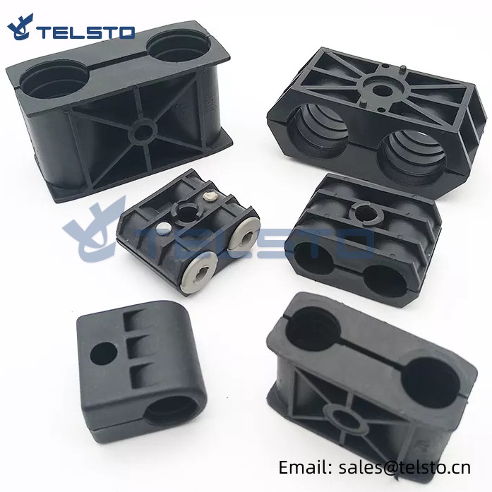 Clip de fixare cablu Telsto, clemă de alimentare Cablu optic 2 5-7mm cu cauciuc Cablu de alimentare 14.0-17.0mm cu cauciuc