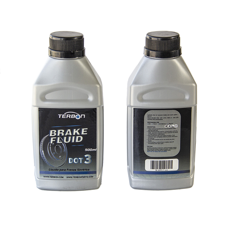 Terbon Wholesale 500ml Plastic Flat Bottle Brake Fluid DOT 3/4/5.1 Car Brake Lubricants