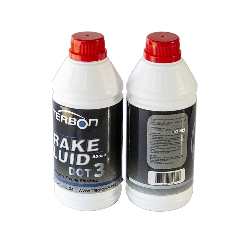 Terbon Großhandel Bremssystem 250/500 ml Kunststoffflasche Bremsflüssigkeit DOT 3/4/5.1 Auto-Bremsschmierstoffe