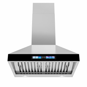 36-Inch Wall-Mount Convertible Chimney-Style Pyramidal Range Hood 30-Inch May 4-Speed ​​Exhaust Fan, Stainless Steel 24-Inch
