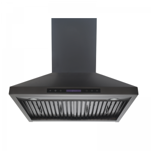 Black Wall Mounted Range Hood Kitchen Chimney With Charcoal Filter