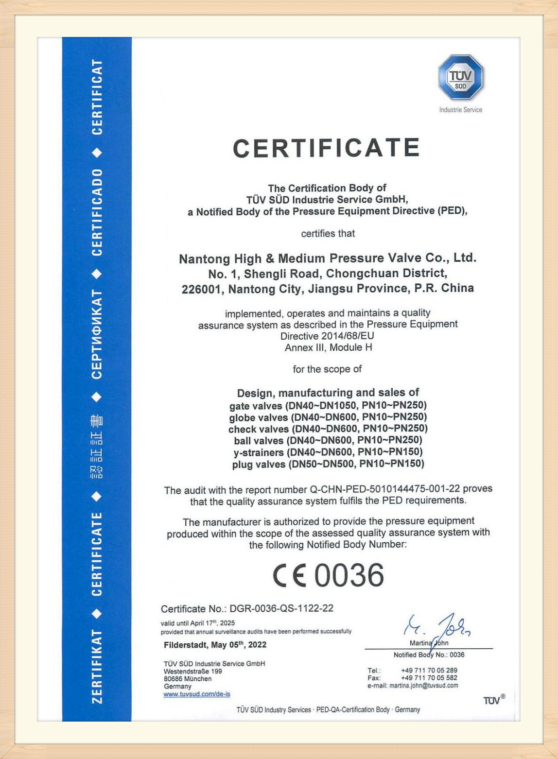 Nantong Hoch- und Mitteldruckventil Co., Ltd.
