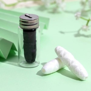 Compostable Mint Flavor Zero Waste Candelilla Wax Vegan Dental Floss in Glass Bottle