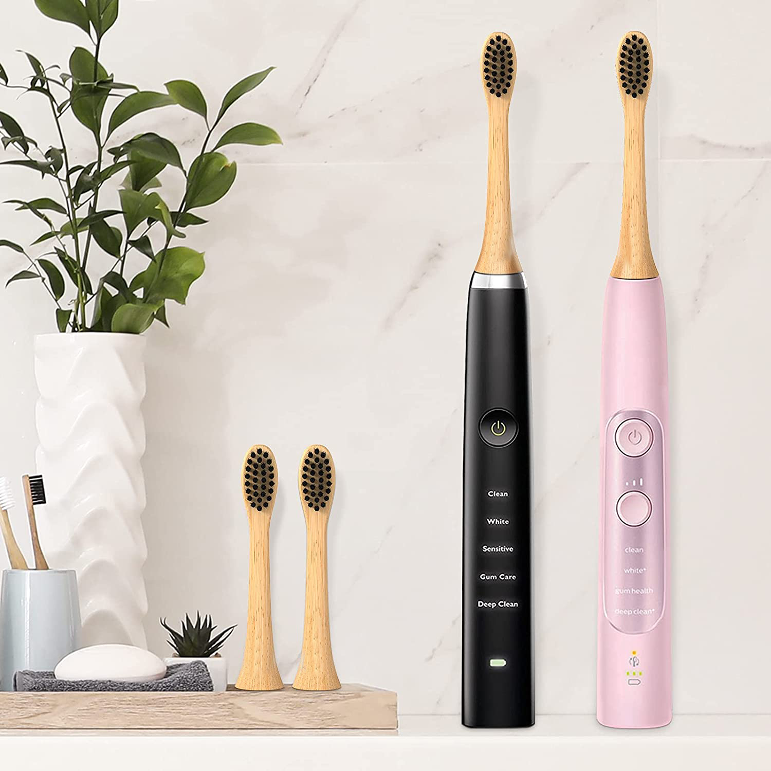 Compostable Electric Replacement Toothbrush Heads With Bamboo charcoal bristles For Philips Featured Image